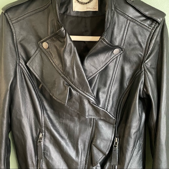 WILLIAM RAST LEATHER Moto Ruffle Jacket - Picture 2 of 6